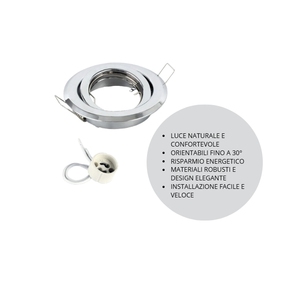 Ensemble de 7 spots LED réglables GU10 7W 4000K finition chromée lumière naturelle pour plaques de plâtre et bois - Product Image 4