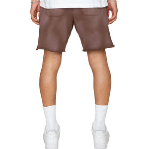 Short mi-polaire vintage personnalisé pour hommes en coton respirant-Respectueux de l'environnement Motif solide Impression bouffante 3D Délavage au soleil Délavé à l'acide Distressed - Product Image 2