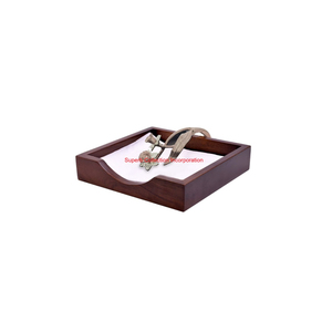 Servilletero de madera maciza hecho a mano con elegante diseño de hoja de Metal perfecto para mesa decoración del hogar y regalos al mejor precio - Product Image 5