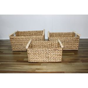 Cestas de Almacenamiento Tejidas con Asa, Organizadores, Cajas Decorativas, Cestas de Mimbre, Cestas de Jacinto de Agua para Almacenamiento - Product Image 5