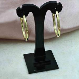 Pendientes de aro rellenos de oro de 14K 18K 24K de moda al por mayor, pendientes de aro modernos, pendientes llamativos pendientes clásicos pendientes de latón - Product Image 1