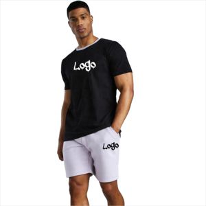 Camiseta personalizada Camiseta Conjunto corto Chándal Ropa de verano Pieza 2 T Camisa y pantalones cortos Conjunto para hombres - Product Image 3