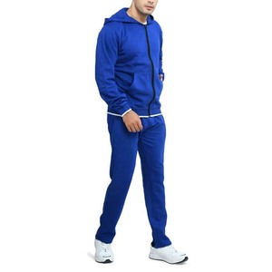 Ensemble pantalon de survêtement et sweat à capuche unisexe Vêtements de sport pour hommes Conception personnalisée pour hommes Survêtements de jogging Couleur bleue - Product Image 3