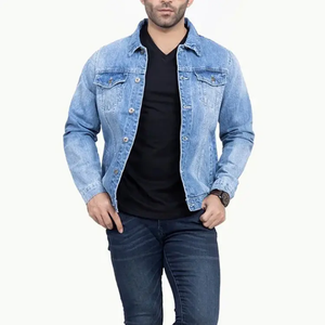Chaqueta para hombre Nueva moda Venta al por mayor Liso Hombres Chaquetas de mezclilla Venta al por mayor de calidad superior Chaquetas de mezclilla transpirable secado rápido 2025 - Product Image 2