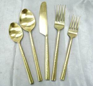 Wholesale Premium Quality Brass Spoons <b>Gold</b> Stainless Steel Cutlery Set Home <b>Kitchen</b> <b>Utensils</b> Flatware Set. - Product Image 4