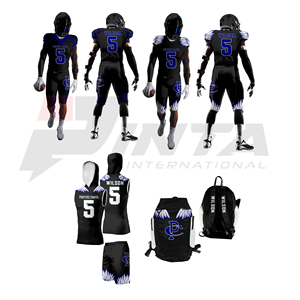 Uniforme de football américain pour adultes - Couleurs et logo personnalisables, haute qualité, tissu en maille 100% polyester, évacuation de l'humidité - Product Image 5