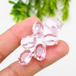 Goutte de lunette en améthyste naturelle Kunzite rose pour les mariages Topaze Heart Cut Diamond Party Gift - Product Image 1