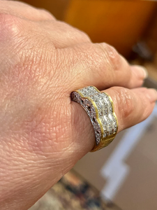 Anillo de racimo de estrellas de diamantes de corte princesa en anillo de diamantes de moissanita de corte Natural chapado en oro amarillo de 18K real para mujer - Product Image 5