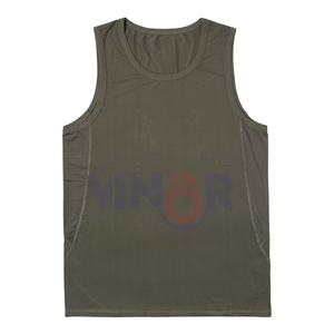 Vente en gros Débardeur décontracté sans manches en coton spandex pour hommes Débardeur solide unisexe respirant anti-rétrécissement - Product Image 5