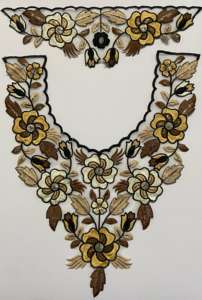 Pièces de cou brodées sur mesure avec paillettes Patchs de style cousus pour vêtements et créateurs de mode à des fins de revente - Product Image 3