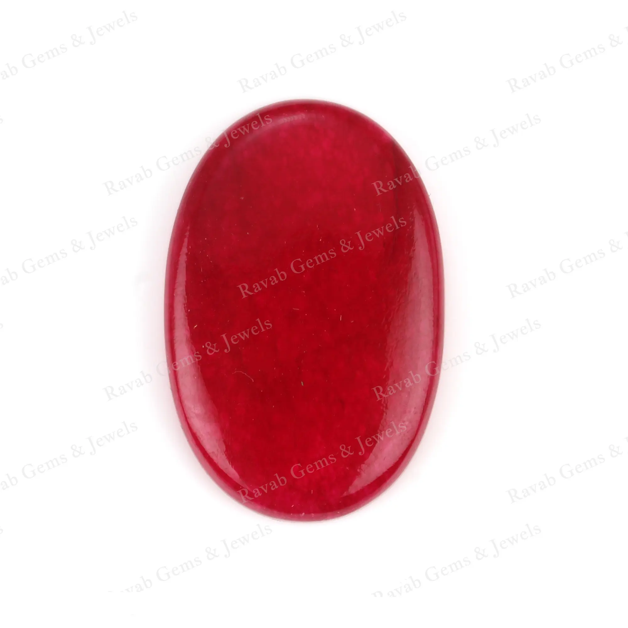 Meilleure vente haute poli rose vif Jade Quartz cristal 20x30mm lisse ovale lâche Flatback Cabochon pierre précieuse pour la fabrication de bijoux