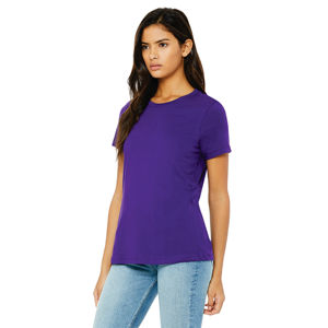 Airlume – T-Shirt à manches courtes en coton peigné et à anneaux pour femme, tenue de l'équipe, simple, violet, 100% oz, 4.2 - Product Image 2