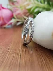 Custom Fancy Solitaire Compromiso Boda Anillo de diamantes 18K Oro, Plata Moissanite Corazón Satisfacción Regalos para el aniversario - Product Image 5