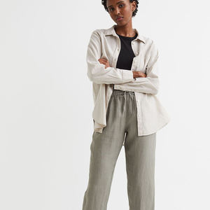 2025 Best New Fashion Autumn <b>Lady</b> Mid Waist Women's Trousers Casual High Quality Knitted Elastic Waist Windproof Customized - Product Image 2