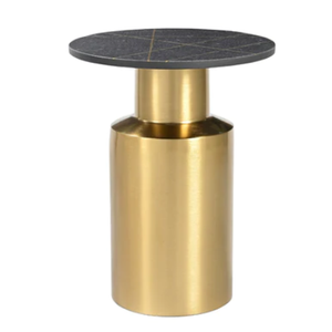 Dessus en marbre Décoration intérieure Table d'appoint Fait à la main Finition dorée Moderne Top Tendance Table d'extrémité de canapé en métal Meubles de salon - Product Image 1