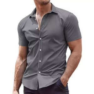 Chemise décontractée à manches courtes pour homme, légère, pour l'été, la plage, avec un seul bouton, pour les voyages en plein air et la mode quotidienne - Product Image 1
