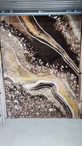 Tapis d'intérieur moderne abstrait bohème floral tissé à poils longs, doux et luxueux pour salon et chambre à forte circulation - Product Image 3