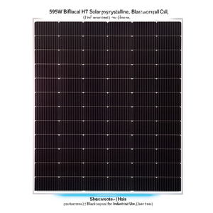 Panneau solaire HJT bifacial 595W - Panneau solaire monocristallin à demi-cellules noir pour usage industriel - Product Image 2