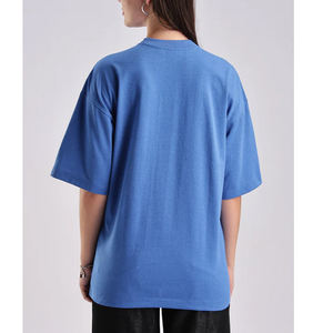 Camisetas informales de verano de gran tamaño para mujer de manga corta con cuello redondo transpirable pesado GSM 100% algodón - Product Image 2