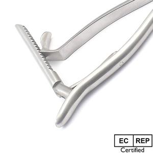 Pinzas de sujeción ósea profesionales de fabricación manual, curvadas, de alta calidad, de acero inoxidable japonés 410, instrumentos quirúrgicos con certificación CE - Product Image 3