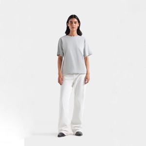 Haute qualité femmes t-shirts blanc plaine coton t-shirt pour impression personnalisée à manches courtes coton Spandex col en v O cou t-shirt - Product Image 1