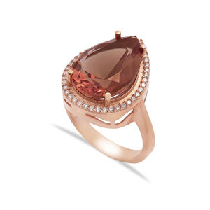 Zultanit CZ Oval Silver Cluster Anillo de mujer Hecho a mano Turco Venta al por mayor 925 Joyería de plata esterlina - Product Image 2