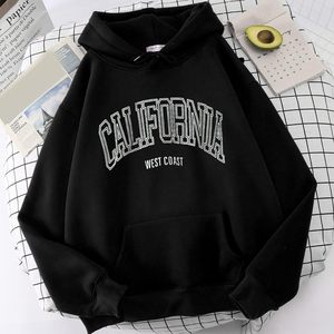 Sudaderas de gran tamaño para mujer, Jersey holgado con estampado de Los Ángeles, sudaderas con capucha de California, Tops de manga larga con cuello redondo, forro polar de calidad - Product Image 6