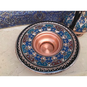 Pichet turc incrusté à la main avec assiette, décor de cuisine fait à la main, aiguière sculptée, décor unique en cuivre, pichet sculpté décoratif - Product Image 4