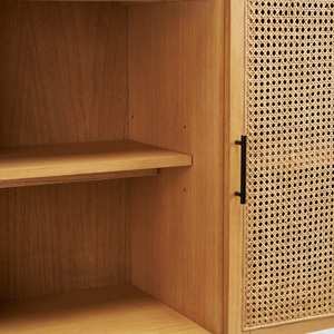 Fuirry <b>Sideboard</b> Made of Solid Teak Wood Frame with Woven Rattan with natural color for Indoor Use - Product Image 5