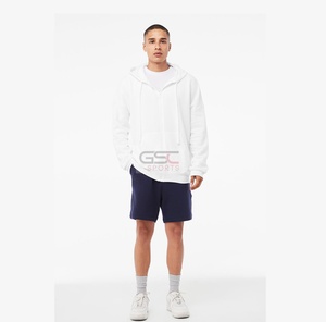 Sudaderas con capucha de moda para hombre, hecho a medida ajustado suéter de lana, estilo de un solo color, en blanco, disponible para personalización - Product Image 4