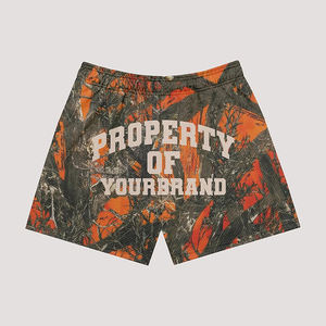 กางเกงขาสั้นตาข่ายแบบแห้งเร็วสำหรับผู้ชายกางเกงขาสั้นผ้าโพลีเอสเตอร์สองชั้น5นิ้วสำหรับฤดูร้อนผลิตตามสั่ง - Product Image 5