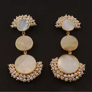 Bezel Set Natural Emerald Gemstone Solid 14k Yellow Gold Designer Drop Dangle Ear Wire Earrings Jewelry Wholesale