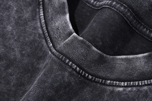 300gsm High Quality Heavyweight Snow Wash <b>Acid</b> Wash 100% Cotton Vintage Small Neck Oversized <b>Drop</b> Shoulder T-shirt - Product Image 3