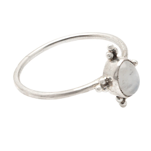 Anillo de diseñador bohemio Unisex de Plata de Ley 925, piedra lunar arcoíris Natural clásica, joyería de boda de moda para fiestas cristianas - Product Image 2