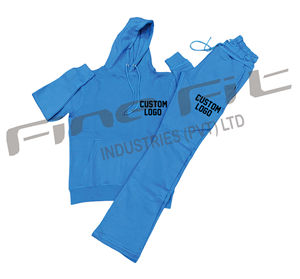 Survêtement de jogging évasé à capuche en coton pour hommes sur mesure Style pakistanais solide deux pièces chaud hiver polaire respirant costume - Product Image 5