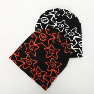 หมวกบีนนี่ปักลายสำหรับฤดูหนาวหมวกอะคริลิคถักทรงหัวกะโหลกอบอุ่นพื้นที่โลโก้เปล่าสำหรับผลิตเวลาเดินทาง - Product Image 1