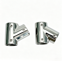 Raccord en T droit en acier inoxydable 316 de qualité marine pour bateau, yacht, main courante, garde-corps de pont, raccord de tuyau, quincaillerie marine