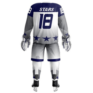 Uniforme de hockey sobre hielo de equipo personalizado de alta calidad Nuevo diseño con nombre OEM Material de poliéster Impresión por sublimación Uniforme de hockey sobre hielo - Product Image 5