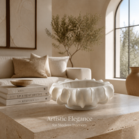 Bol décoratif en résine organique personnalisable, plateau à fruits abstrait moderne avec finition brillante, durable pour la table du salon