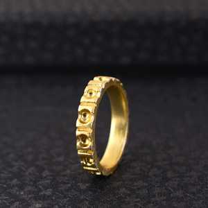 Latest Design Boho Pattern Band <b>Ring</b> Minimalist Brass <b>Ring</b> Women 18k Gold Plated Geometric Dots <b>Stacking</b> Wholesale/OEM/ODM - Product Image 1
