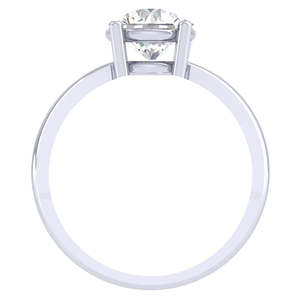 Anillo Solitario Clara de Plata de Ley 92.5 para Mujeres y Niñas, Chapado en Oro Blanco, con Circonita de Corte Brillante, para Compromiso - Product Image 4