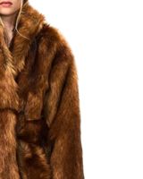 Manteau long en fausse fourrure marron pour femme, luxueux, épais, en peluche, avec ceinture, longueur totale, doux, moelleux, chaud, veste tendance, vêtements d'extérieur