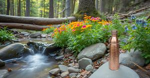 ขวดน้ำทองแดงกันรั่วท่อทองแดงสำหรับน้ำดื่มขวดน้ำที่ยอดเยี่ยมสำหรับเล่นกีฬาโยคะและใช้ในชีวิตประจำวันตัวอย่างฟรี - Product Image 2