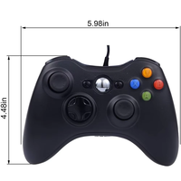 Manette de jeu filaire USB avec moteur de vibration pour 360 et PC - Bouton Turbo et gyroscope six axes
