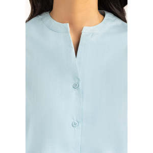 เสื้อเชิ้ตลำลองผ้าป๊อปลินเรียบง่าย รุ่น WM-CS-SS25-503 ทรงปกติ - Product Image 4