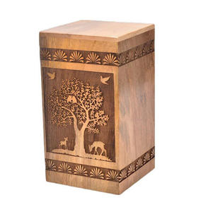 Venta al por mayor de urnas de cremación de madera hechas a mano de estilo americano moderno adulto hombre mujer funerario urnas decorativas - Product Image 1