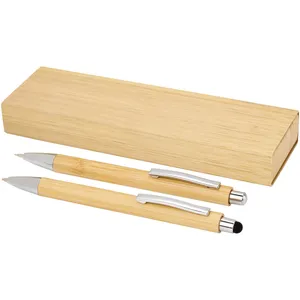 Juego de Bolígrafo de Bambú y Portaminas con Tinta Negra de Oblys, Elegantes Porta Cartas - Product Image 1