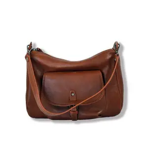 Made In Italy Women's Bag Vintage Calfskin Internal Compartment With Zip External Compartment With Buckle Shoulder Strap