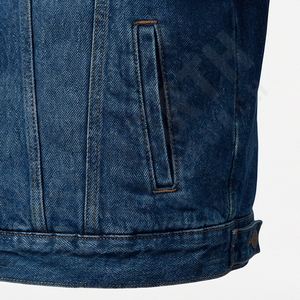 Veste en jean personnalisée, délavage acide, plusieurs poches, boutons, broderie, veste en velours côtelé, col montant, veste en jean pour homme - Product Image 5