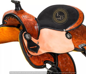 Silla de Montar de Cuero Genuino Ligero de Primera Calidad, Estilo Occidental, Marca SAISHAS, Personalizable, Hecha a Mano, Cómoda, para Carreras de Barriles y Rodeo - Product Image 3